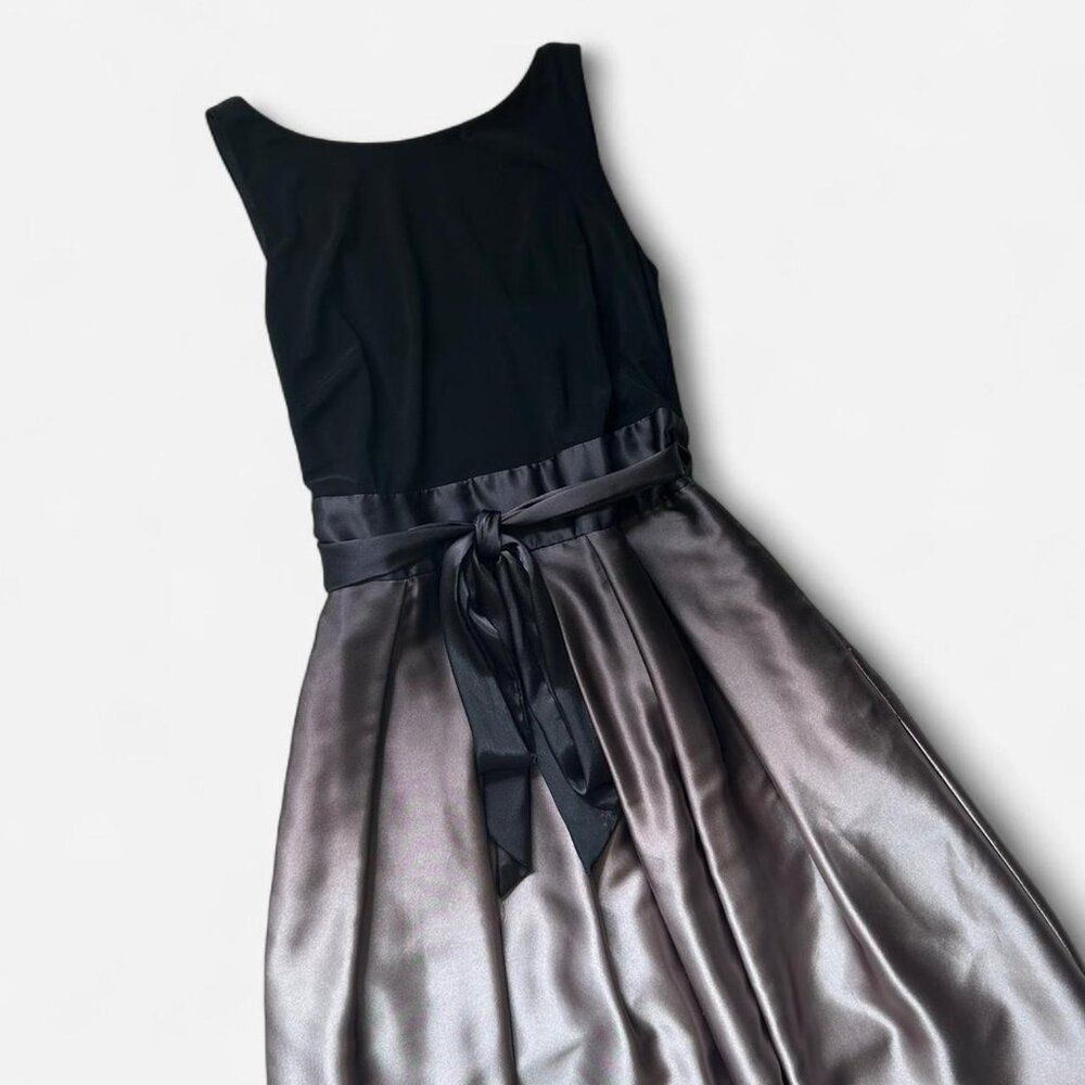 SL Fashions Ombré Satin Bow Sash Gown